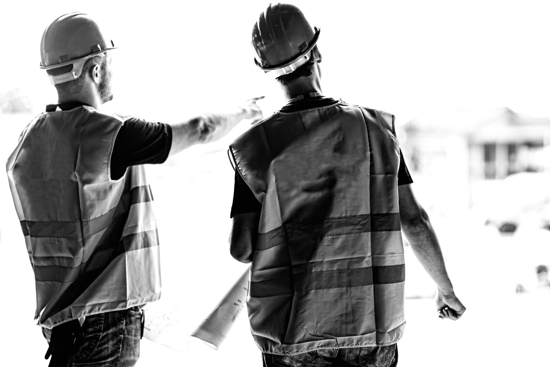 Civil engineers on a construction site