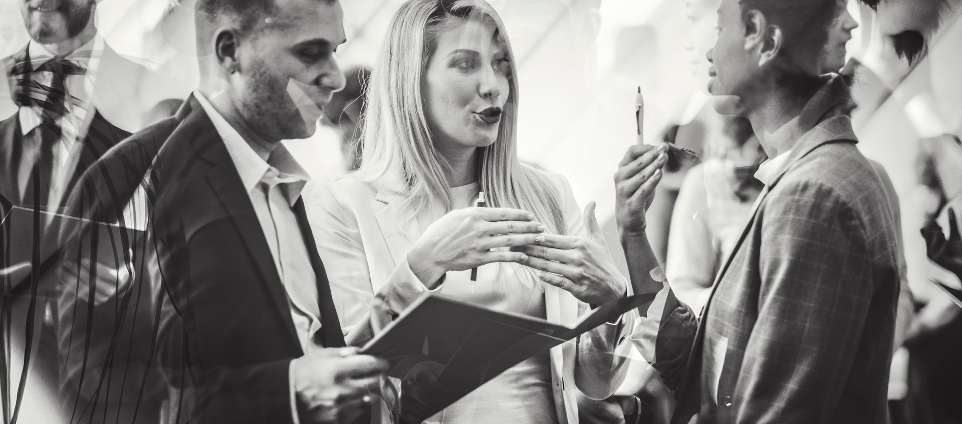Abstract business people at the conference
